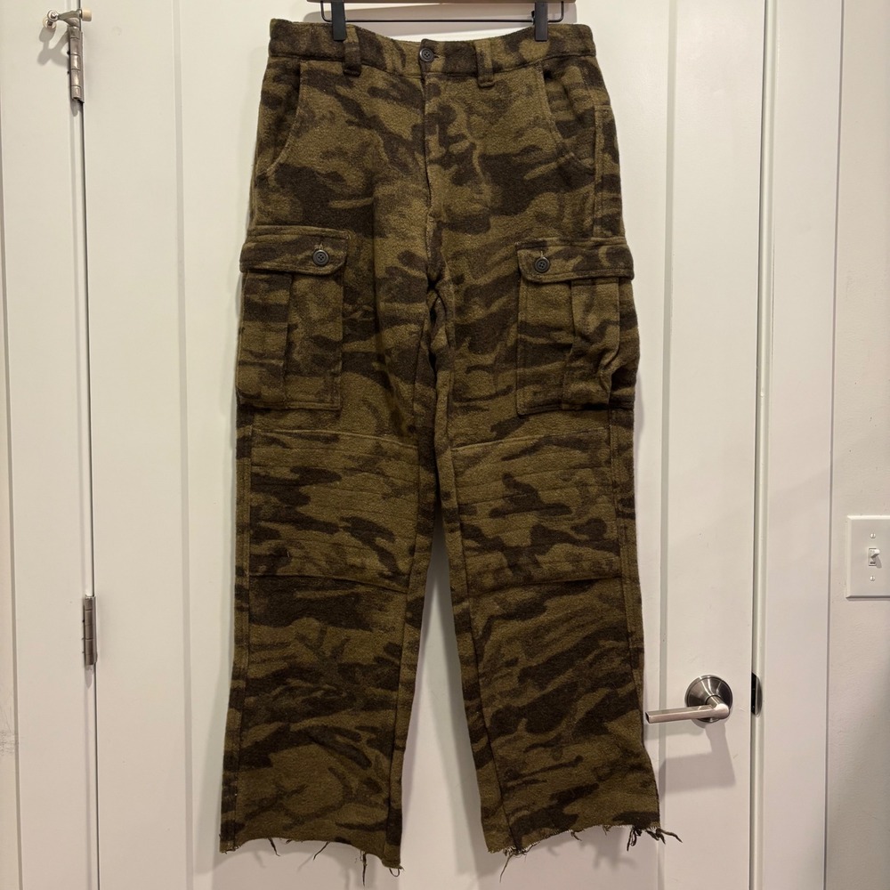 Columbia PHG Gallatin Mens Camo Wool Blend Cargo Hunting Pants HM8040 Green 34